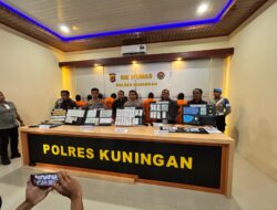 POLRES KUNINGAN UNGKAP SEMBILAN KASUS NARKOBA, 11 ORANG DITANGKAP