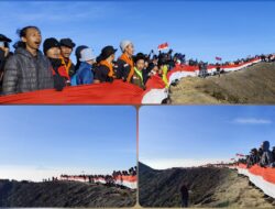 Gunung Ciremai Jadi Saksi Nasionalisme, Kaldera dan Ratusan Pendaki Bentangkan Bendera 500 Meter Via Palutungan