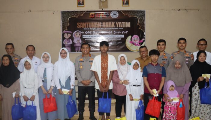 Rayakan HPN 2026, Polres Kuningan dan Wartawan Berbagi dengan 65 Anak Yatim